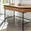 Riess-Ambiente Konsolentische|Bürotische > Moderner Schreibtisch ATELIER 120cm natur Eiche Konsolentisch schwarz mit Schublade