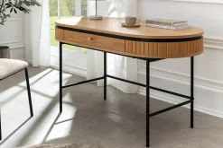 Riess-Ambiente Konsolentische|Bürotische > Moderner Schreibtisch ATELIER 120cm natur Eiche Konsolentisch schwarz mit Schublade