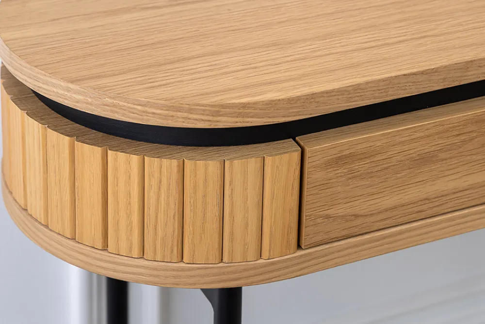 Riess-Ambiente Konsolentische|Bürotische > Moderner Schreibtisch ATELIER 120cm natur Eiche Konsolentisch schwarz mit Schublade