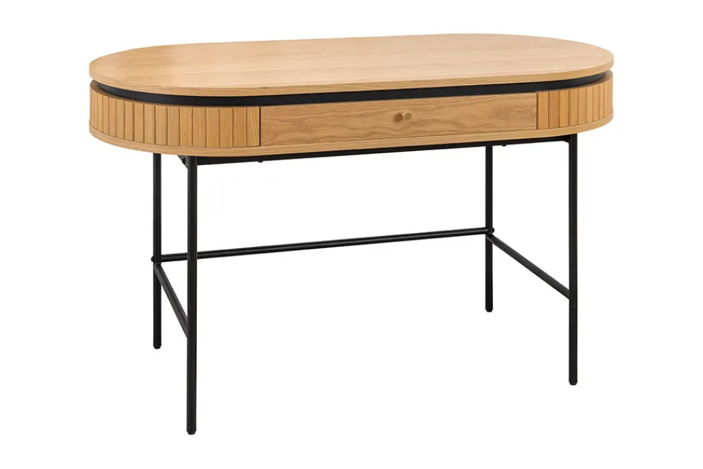 Riess-Ambiente Konsolentische|Bürotische > Moderner Schreibtisch ATELIER 120cm natur Eiche Konsolentisch schwarz mit Schublade