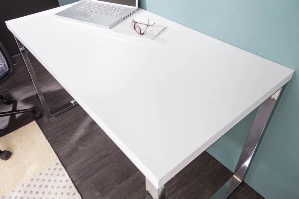 Riess-Ambiente Bürotische > Moderner Schreibtisch WHITE DESK 120cm weiß Hochglanz Bürotisch