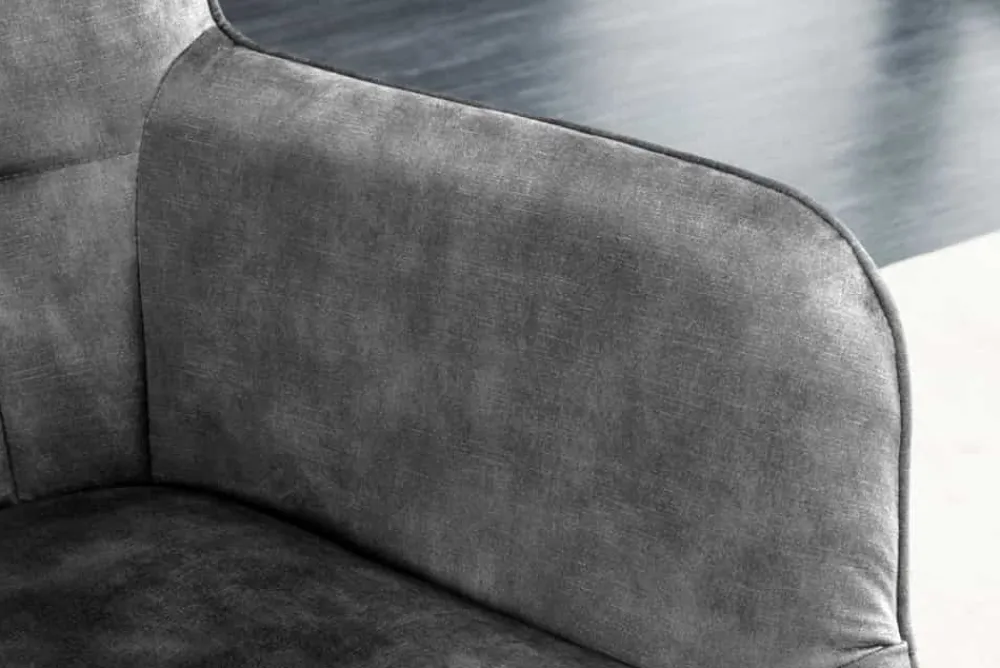 Riess-Ambiente Skandinavisch|Loungesessel > Moderner Sessel SCANDINAVIA grau Samt schwarze Metallbeine mit Armlehnen