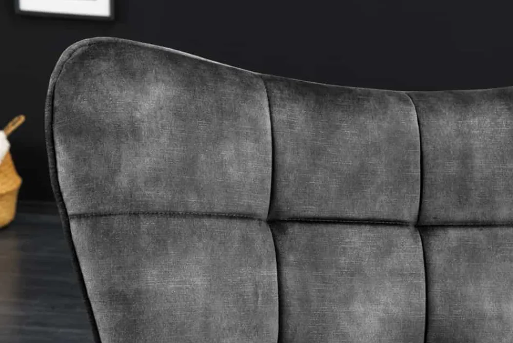 Riess-Ambiente Skandinavisch|Loungesessel > Moderner Sessel SCANDINAVIA grau Samt schwarze Metallbeine mit Armlehnen