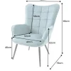 Riess-Ambiente Skandinavisch|Loungesessel > Moderner Sessel SCANDINAVIA blau Strukturstoff schwarz Metall mit Armlehne
