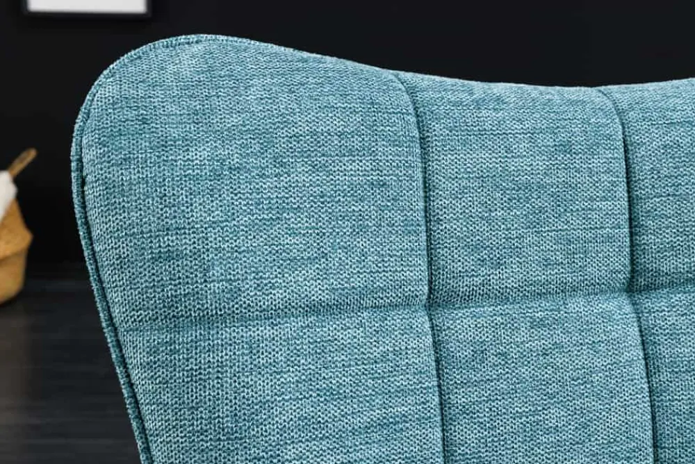 Riess-Ambiente Skandinavisch|Loungesessel > Moderner Sessel SCANDINAVIA blau Strukturstoff schwarz Metall mit Armlehne
