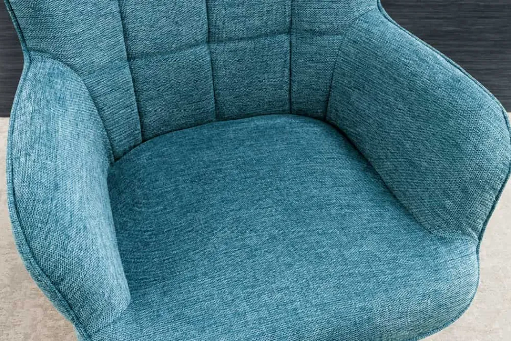Riess-Ambiente Skandinavisch|Loungesessel > Moderner Sessel SCANDINAVIA blau Strukturstoff schwarz Metall mit Armlehne