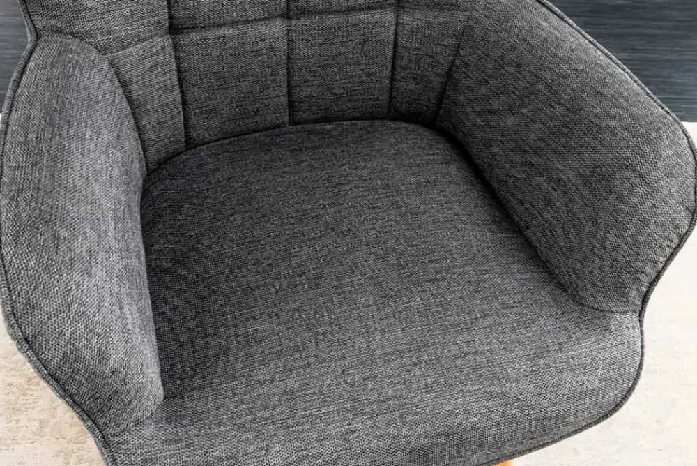 Riess-Ambiente Skandinavisch|Loungesessel > Moderner Sessel SCANDINAVIA grau Strukturstoff Massivholz-Beine mit Armlehnen