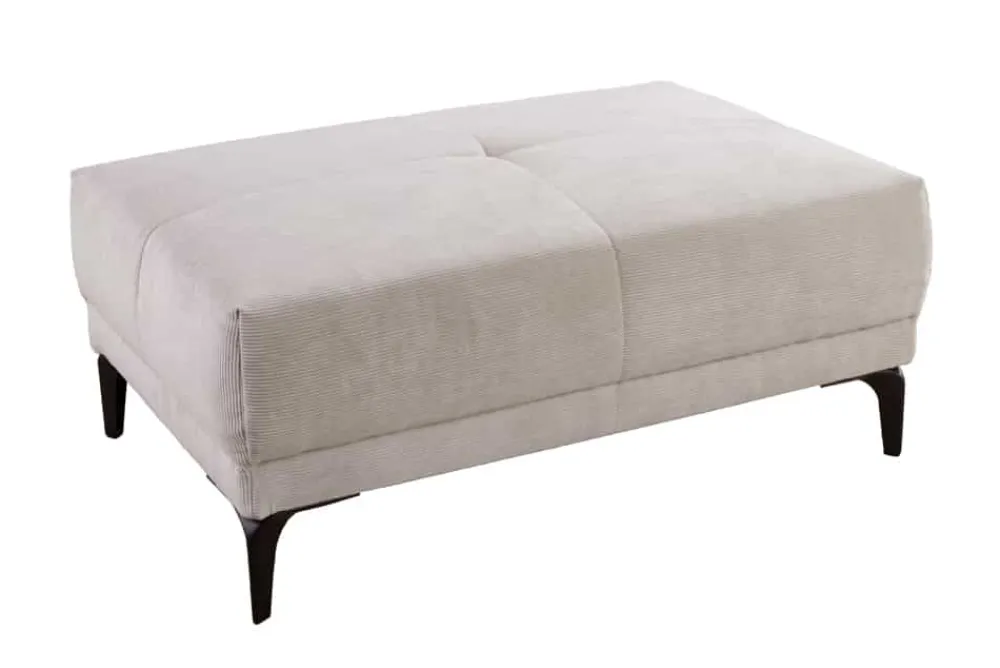 Riess-Ambiente Polsterhocker|Sitzhocker > Moderner Sitzhocker DESIGNO 110cm beige Cord Metallfüße