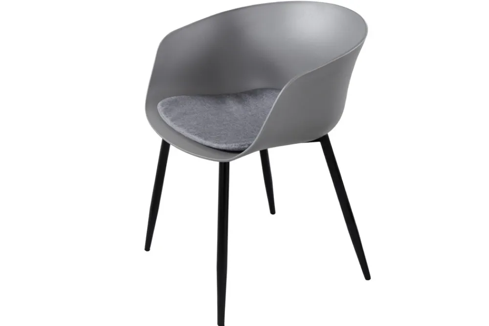 Riess-Ambiente Skandinavisch|Retro Möbel > Moderner Stuhl DESIGNO grau Kunststoff Gartenstuhl mit Armlehnen Indoor Outdoor
