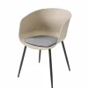 Riess-Ambiente Skandinavisch|Retro Möbel > Moderner Stuhl DESIGNO greige schwarz Kunststoff Gartenstuhl mit Armlehnen Indoor Outdoor