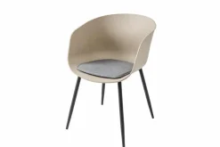 Riess-Ambiente Skandinavisch|Retro Möbel > Moderner Stuhl DESIGNO greige schwarz Kunststoff Gartenstuhl mit Armlehnen Indoor Outdoor