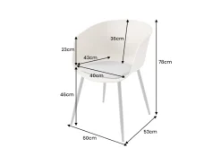 Riess-Ambiente Skandinavisch|Retro Möbel > Moderner Stuhl DESIGNO greige schwarz Kunststoff Gartenstuhl mit Armlehnen Indoor Outdoor