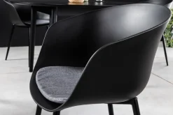 Riess-Ambiente Skandinavisch|Stühle > Moderner Stuhl DESIGNO schwarz Kunststoff Gartenstuhl mit Armlehnen Indoor Outdoor
