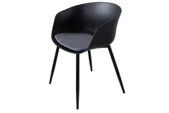 Riess-Ambiente Skandinavisch|Stühle > Moderner Stuhl DESIGNO schwarz Kunststoff Gartenstuhl mit Armlehnen Indoor Outdoor
