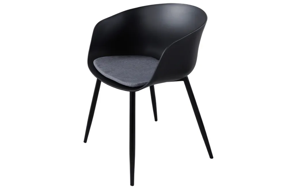 Riess-Ambiente Skandinavisch|Stühle > Moderner Stuhl DESIGNO schwarz Kunststoff Gartenstuhl mit Armlehnen Indoor Outdoor