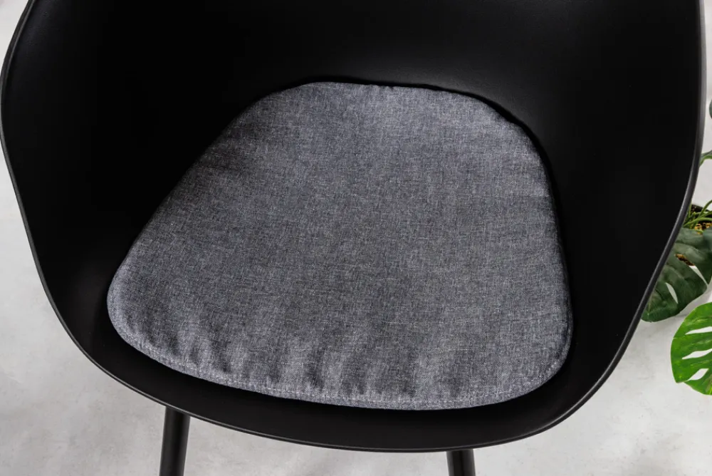 Riess-Ambiente Skandinavisch|Stühle > Moderner Stuhl DESIGNO schwarz Kunststoff Gartenstuhl mit Armlehnen Indoor Outdoor