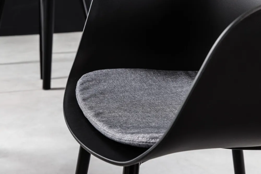 Riess-Ambiente Skandinavisch|Stühle > Moderner Stuhl DESIGNO schwarz Kunststoff Gartenstuhl mit Armlehnen Indoor Outdoor