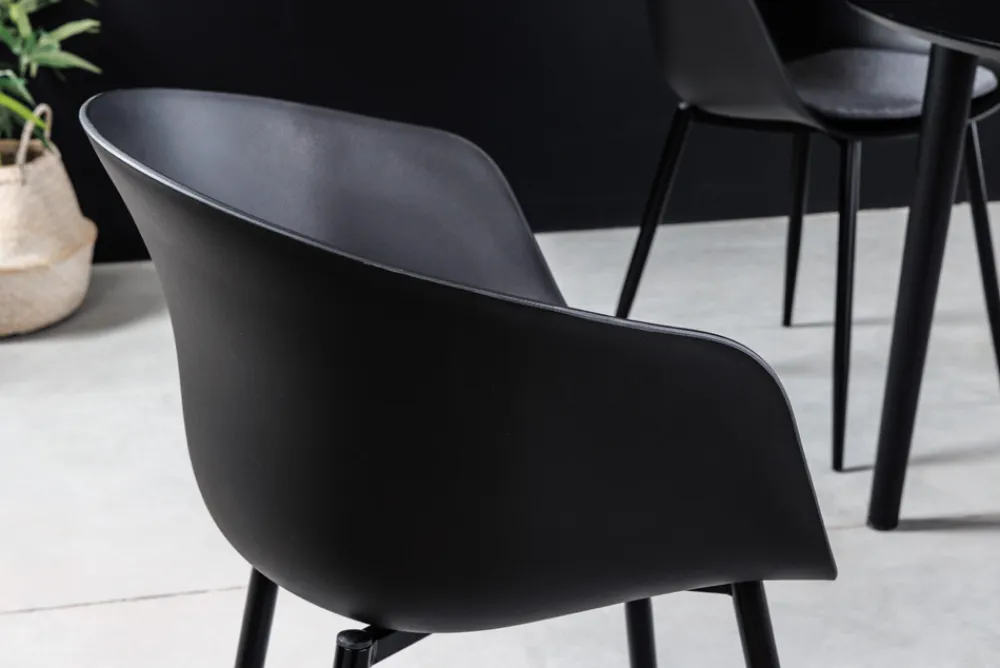 Riess-Ambiente Skandinavisch|Stühle > Moderner Stuhl DESIGNO schwarz Kunststoff Gartenstuhl mit Armlehnen Indoor Outdoor