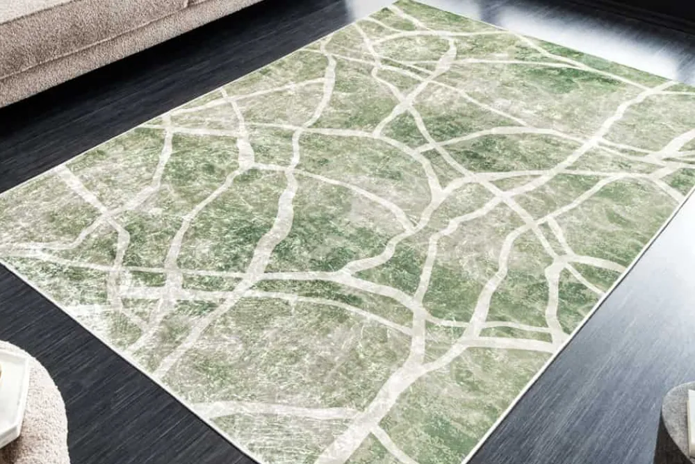 Riess-Ambiente Teppiche > Moderner Teppich JUNGLE 230x160cm grün beige Flachgewebe Indoor-Teppich
