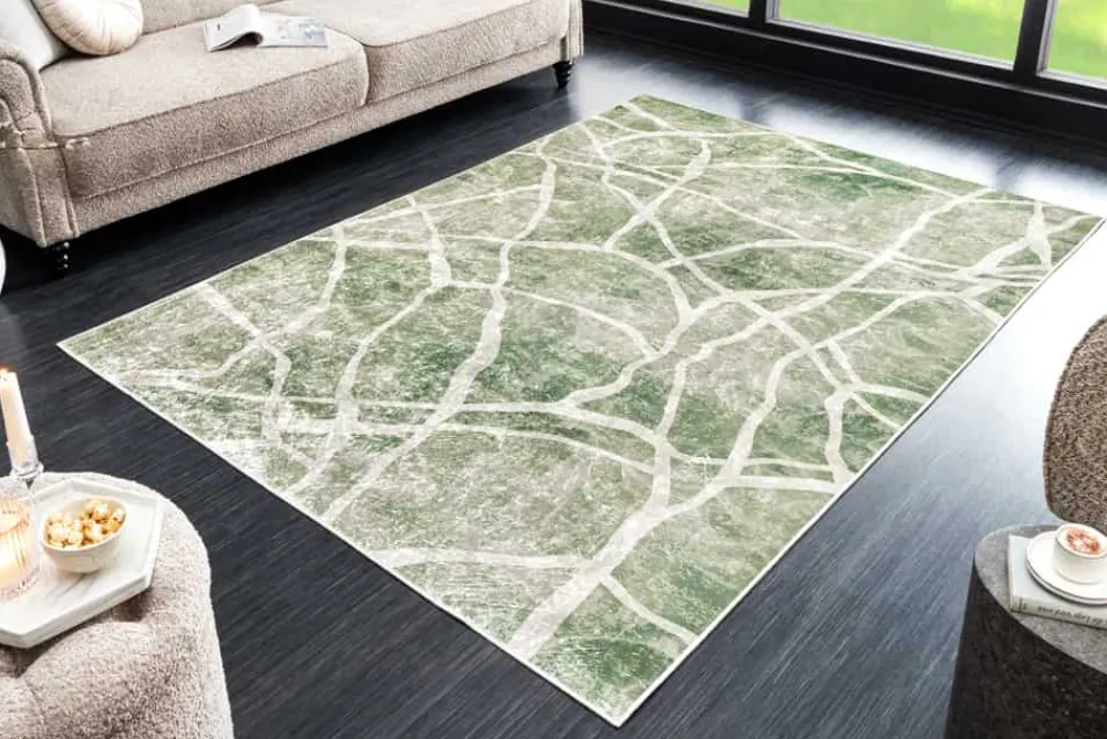 Riess-Ambiente Teppiche > Moderner Teppich JUNGLE 230x160cm grün beige Flachgewebe Indoor-Teppich