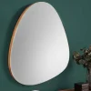 Riess-Ambiente Mehr...|Wohnaccessoires > Moderner Wandspiegel NOEMI 70cm natur Eiche Massivholz handmade asymmetrisches Design
