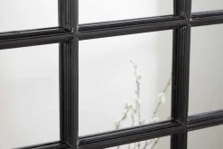 Riess-Ambiente Industrial Loft|Spiegel > Moderner Wandspiegel PARIS 120cm schwarz Fensterspiegel Rundbogen-Design