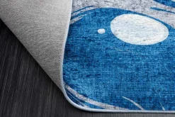 Riess-Ambiente Teppiche > Moderner XXL Teppich ART RUGS 350x240cm grau blau weiß Flachgewebe Indoor