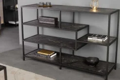 Riess-Ambiente Industrial Loft|Standregale > Modernes Bücherregal SLIM LINE 115cm graphit Metallgestell mit fünf Regalböden