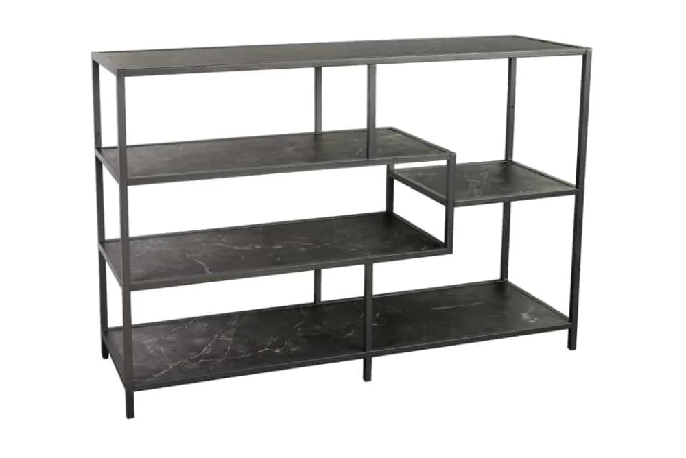 Riess-Ambiente Industrial Loft|Standregale > Modernes Bücherregal SLIM LINE 115cm graphit Metallgestell mit fünf Regalböden