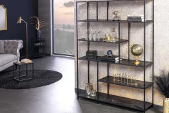 Riess-Ambiente Standregale > Modernes Bücherregal SLIM LINE 185x135cm graphit Metallgestell