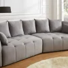 Riess-Ambiente Skandinavisch|Xxl Sofa > Modernes Big Sofa ROYAL 295cm grau Veloursstoff Federkern XXL-Couch