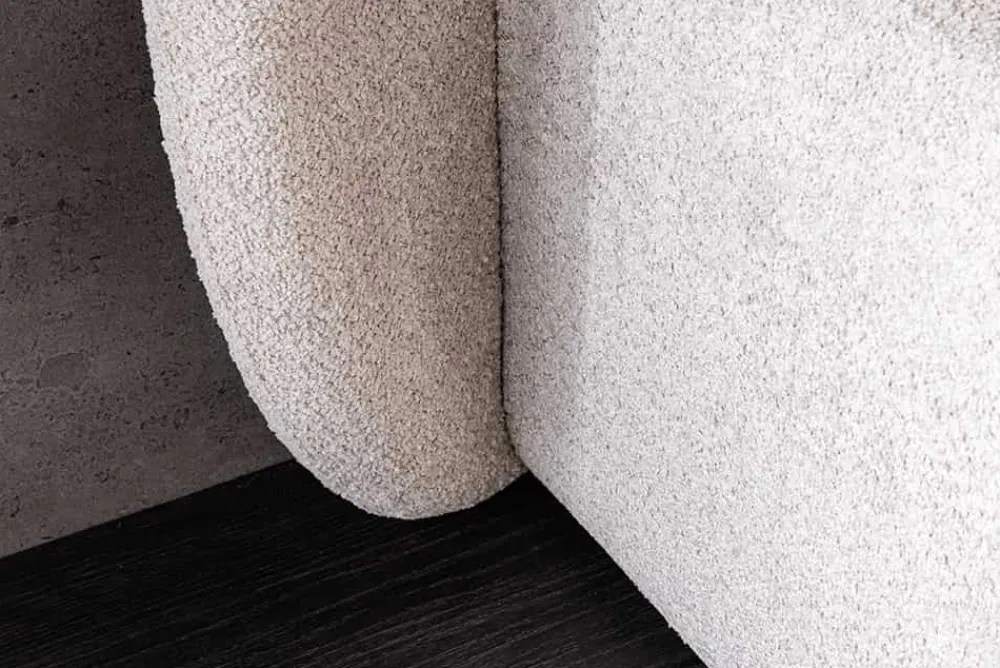 Riess-Ambiente Skandinavisch > Modernes Boxbett ART DECO 180x200cm greige Bouclé mit Stauraum und Lattenrost