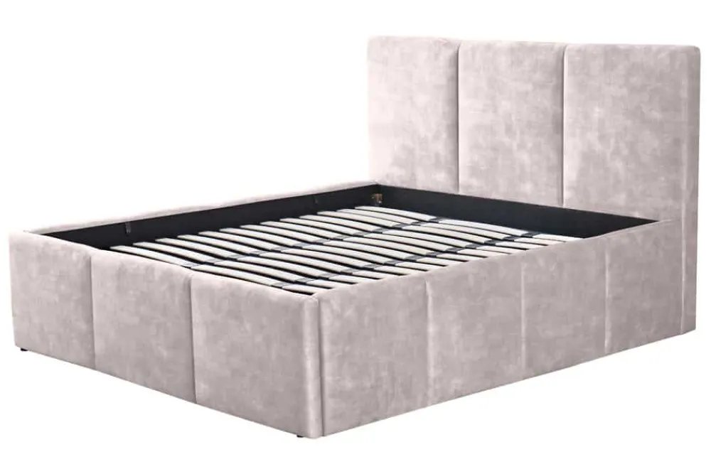 Riess-Ambiente Boxbetten|Samt Möbel > Modernes Boxbett ATELIER 180x200cm champagner beige Samt mit Lattenrost und Stauraum