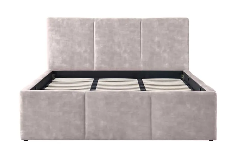 Riess-Ambiente Boxbetten|Samt Möbel > Modernes Boxbett ATELIER 180x200cm champagner beige Samt mit Lattenrost und Stauraum