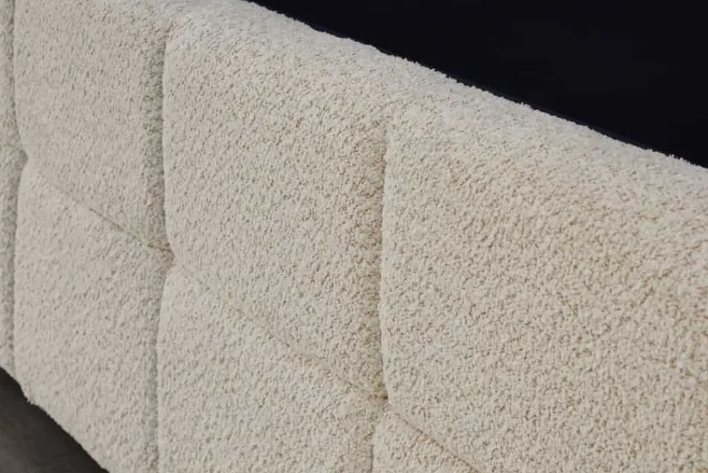 Riess-Ambiente Boxbetten|Skandinavisch > Modernes Boxbett PRESTIGE 180x200cm creme Bouclè mit Stauraum und Lattenrost