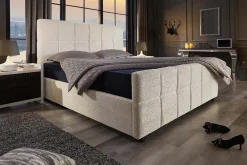Riess-Ambiente Boxbetten|Skandinavisch > Modernes Boxbett PRESTIGE 160x200cm creme Bouclè mit Stauraum und Lattenrost