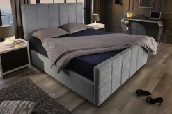 Riess-Ambiente Boxbetten|Skandinavisch > Modernes Boxbett PRESTIGE 180x200cm grau Bouclé mit Stauraum und Lattenrost