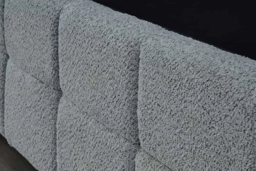 Riess-Ambiente Boxbetten|Skandinavisch > Modernes Boxbett PRESTIGE 180x200cm grau Bouclé mit Stauraum und Lattenrost
