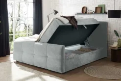Riess-Ambiente Boxspringbetten > Modernes Boxspringbett TOULOUSE 160x200cm silbergrau inkl. Matratze Topper Stauraum