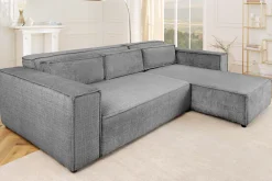 Riess-Ambiente Skandinavisch|Ecksofa > Modernes Ecksofa BOSSA NOVA 265cm grau Chenille 3-Sitzer Couch L-Form