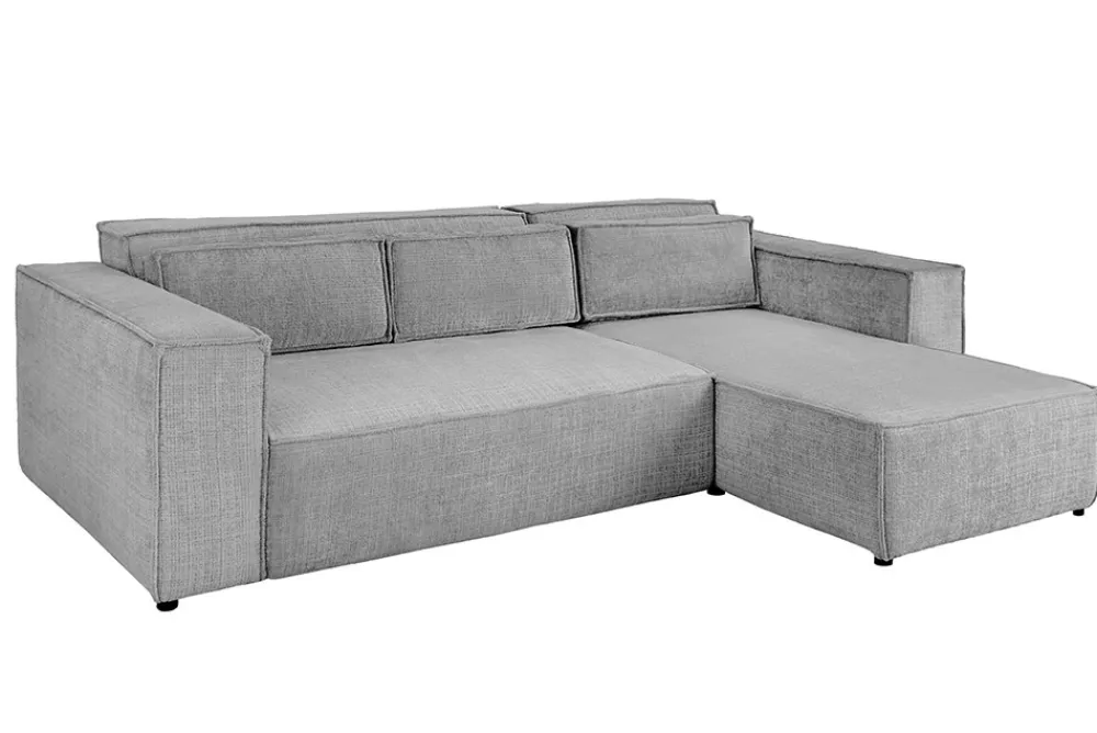 Riess-Ambiente Skandinavisch|Ecksofa > Modernes Ecksofa BOSSA NOVA 265cm grau Chenille 3-Sitzer Couch L-Form
