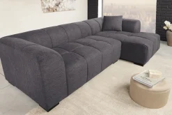 Riess-Ambiente Skandinavisch|Ecksofa > Modernes Ecksofa CITY 240cm grau Strukturstoff 3-Sitzer Couch inkl. Kissen