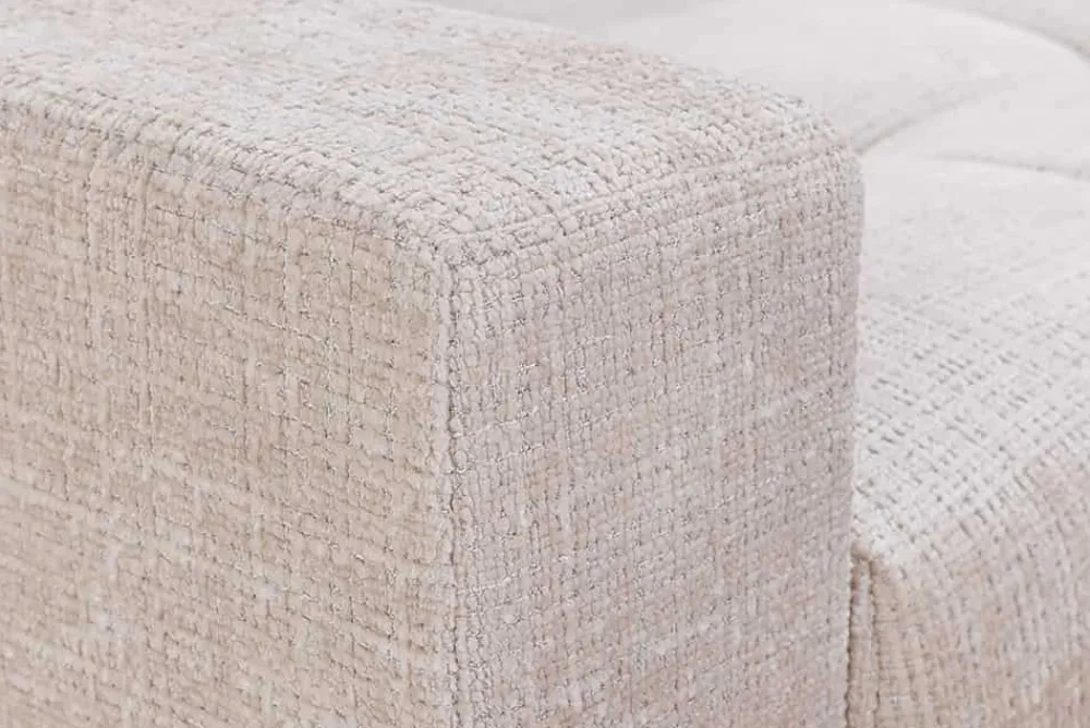 Riess-Ambiente Skandinavisch|Ecksofa > Modernes Ecksofa KENT 220cm champagner beige Chenille Cremona Federkern Wohnlandschaft mit Hocker
