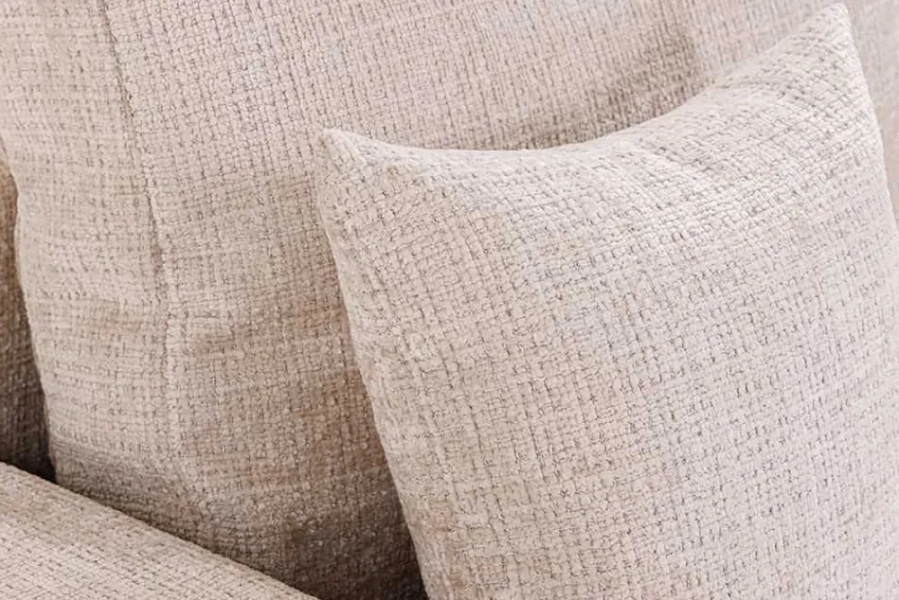 Riess-Ambiente Skandinavisch|Ecksofa > Modernes Ecksofa KENT 220cm champagner beige Chenille Cremona Federkern Wohnlandschaft mit Hocker