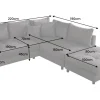 Riess-Ambiente Skandinavisch|Xxl Sofa > Modernes Ecksofa KENT 220cm greige Cord inkl. Hocker Federkern L-Form Wohnlandschaft