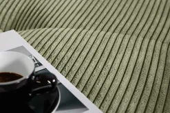 Riess-Ambiente Skandinavisch|Xxl Sofa > Modernes Ecksofa KENT 220cm grün Cord inkl. Hocker Federkern L-Form Wohnlandschaft