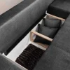 Riess-Ambiente Ecksofa > Modernes Ecksofa NORWAY 250cm grau Vogue Velours Samt Schlafsofa mit Stauraum
