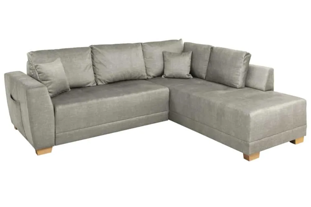 Riess-Ambiente Ecksofa > Modernes Ecksofa NORWAY 250cm taupe Vogue Velours Samt Schlafsofa mit Stauraum