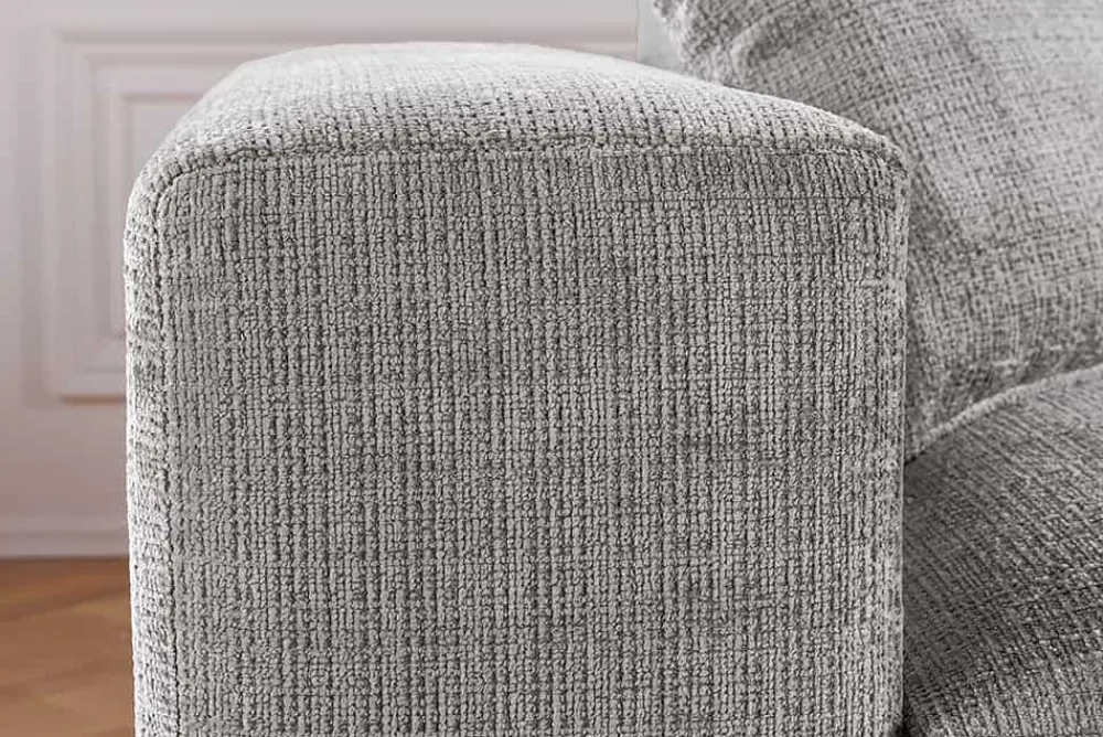 Riess-Ambiente Skandinavisch|Ecksofa > Modernes Ecksofa SIGNATUR 260cm grau Chenille Cremona beidseitig stellbar inkl. Kissen