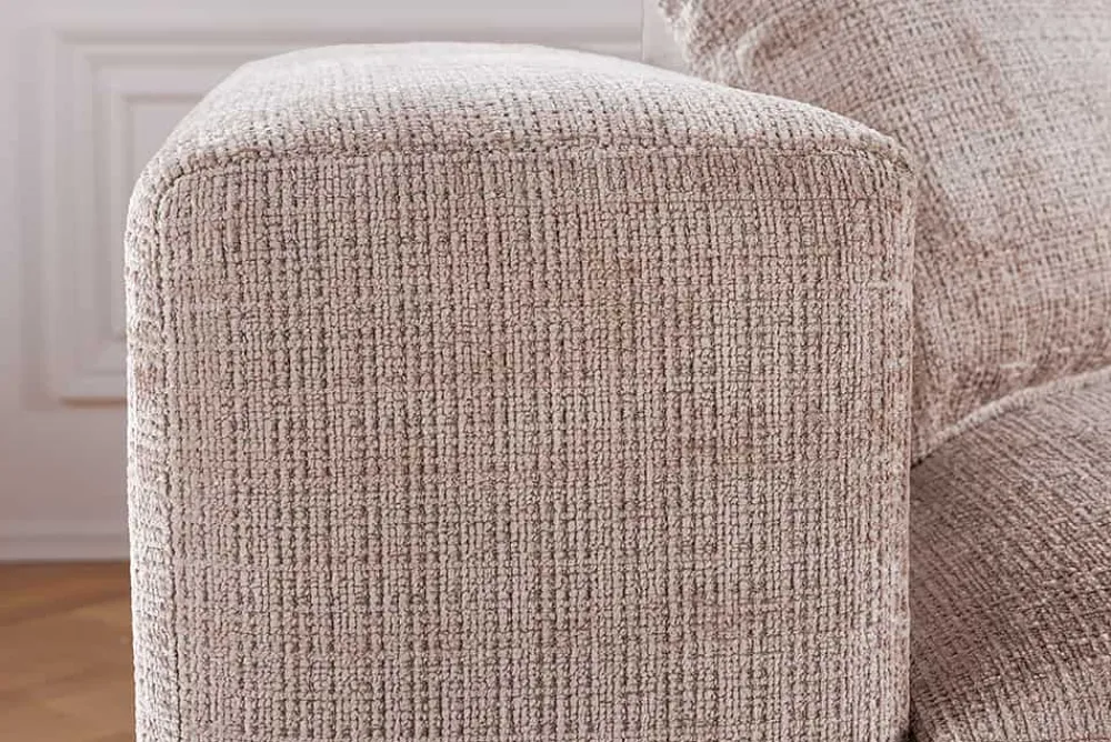 Riess-Ambiente Skandinavisch|Ecksofa > Modernes Ecksofa SIGNATUR 260cm beige Chenille Cremona beidseitig stellbar inkl. Kissen